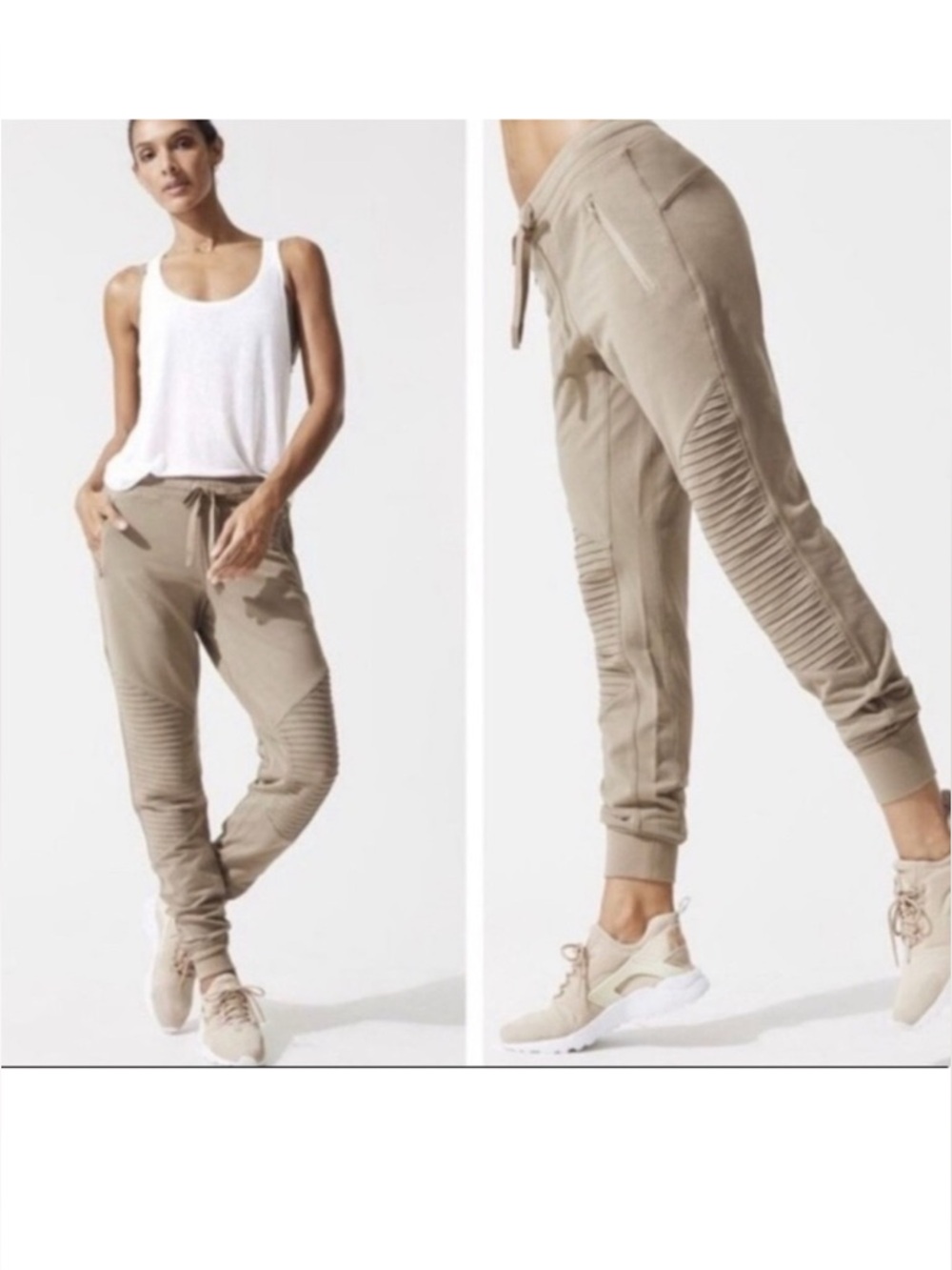 ALO Yoga Women's Urban Moto Jogger Sweatpants Gravel Size Small